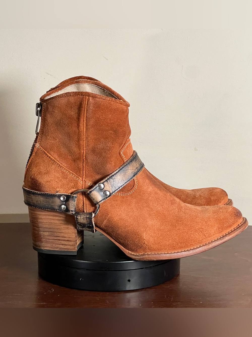 Freebird Spirit Suede Leather Harness Boot, Rear Zip - US 12